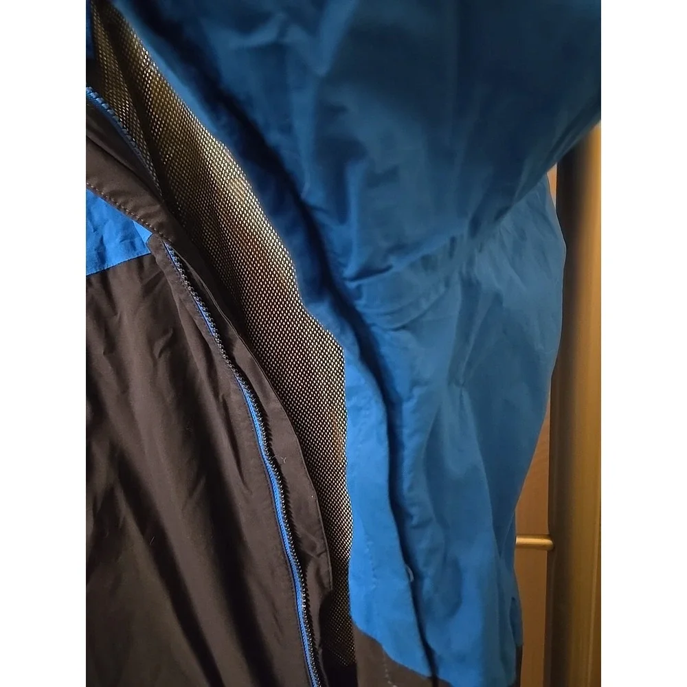 THE NORTH FACE Blue Black Hooded Jacket RN 61661 CA 30516 Zip Men Size Medium‎